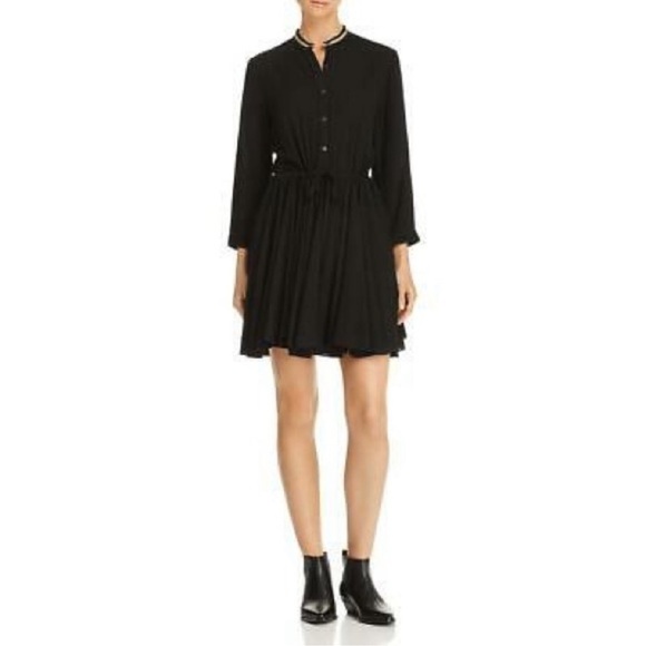 Zadig & Voltaire Ranil Dress Black Gold Trim Large - Picture 1 of 7